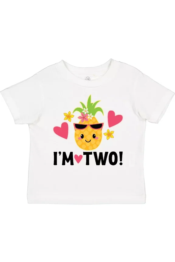 Bella Canvas 2nd Birthday Pineapple Girls Hawaiian Toddler Shirt Two 2 Year Old Toddler Shirt