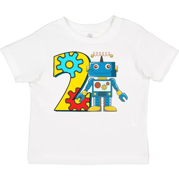 Bella Canvas 2nd Birthday Robot Toddler Shirt 2 Second Two Gift Child Preschooler Toddler Shirt