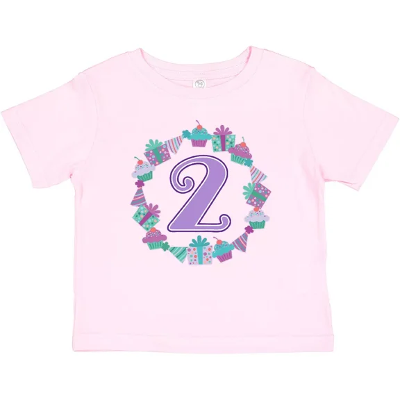 Bella Canvas 2nd Birthday Wreath 2 Year Old Girl Baby Toddler Shirt Happy Outfit Toddler Toddler Shirt