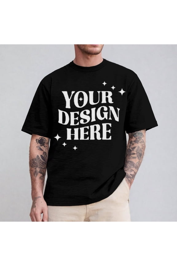 Bella Canvas 3001 Black Tshirt Mockup (IMAGE ONLY) | 3001 Mens Black T-shirt Mock-up | Real Model Mock | Simple Aesthetic Mens Bella Canvas