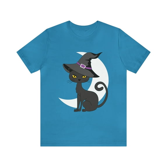 Bella Canvas 3001 Halloween Cat Shirt, Witchy Cat Bella Luna T-Shirt
