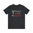 thumbnail image 1 of Bella Canvas 3001 Peace Love Hecate Keys T-Shirt, Goddess Hecate T-Shirt, 1 of 10