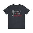 thumbnail image 1 of Bella Canvas 3001 Peace Love Hecate Keys T-Shirt, Goddess Hecate T-Shirt, 1 of 10