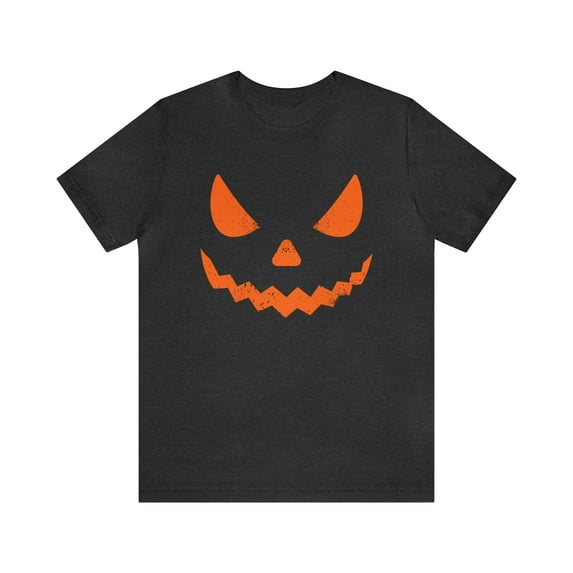 Bella Canvas 3001 Pumpkin Face Halloween T-Shirt, Pumpkin Costume T-Shirt