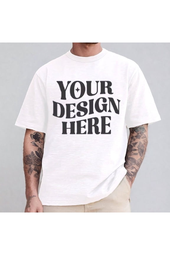 Bella Canvas 3001 White Tshirt Mockup | 3001 Mens White T-shirt Mock-up | Real Model Mock | Simple Aesthetic Mens Bella Canvas 3001 Shirt