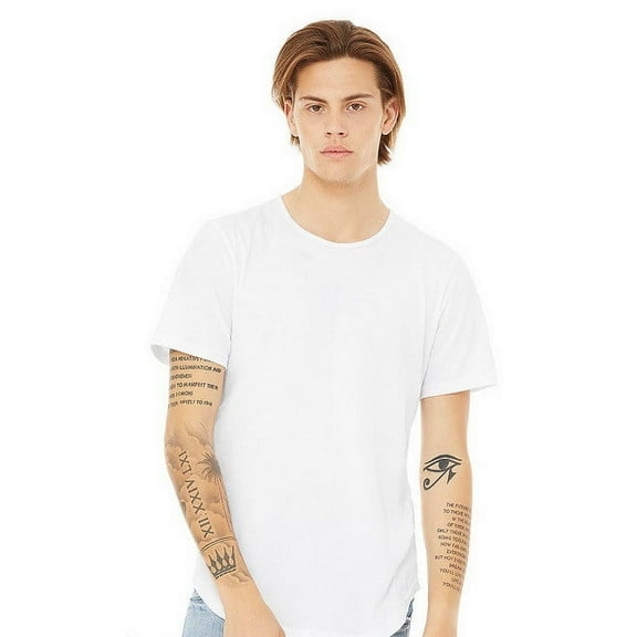 Bella Canvas 3003 Mens Jersey Short Sleeve Tee With Curved Hem-White-S