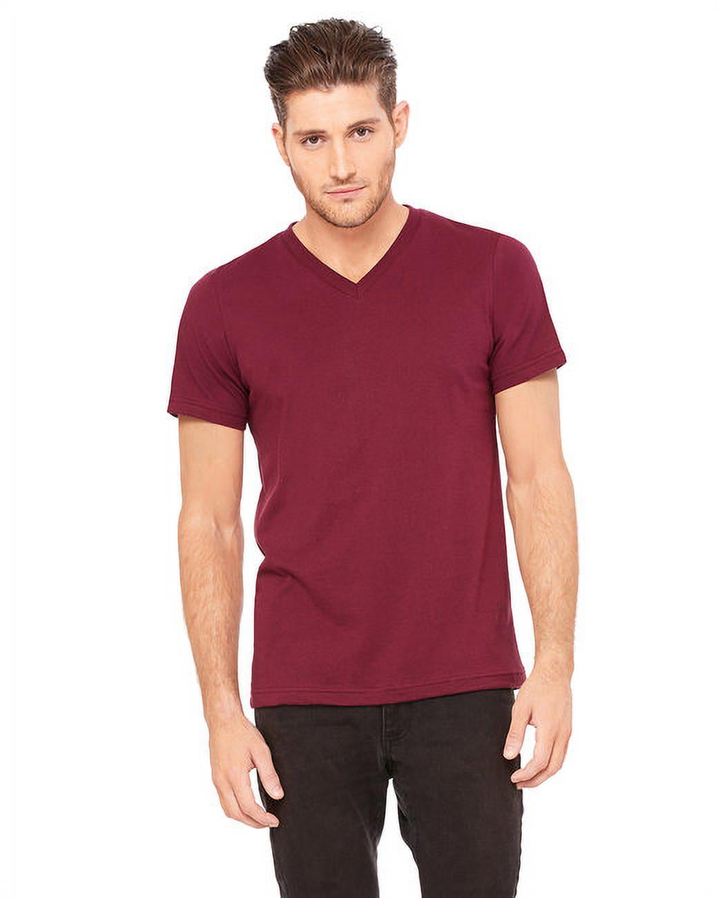 Bella + Canvas Unisex V-Neck T-Shirt In NEON PINK – Super Soft Jersey Short-Sleeve Tee