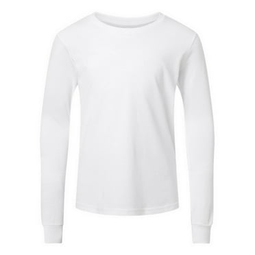 Bella+Canvas 3501YCVC Youth Heather CVC Long Sleeve Tee-Solid White Blend-M