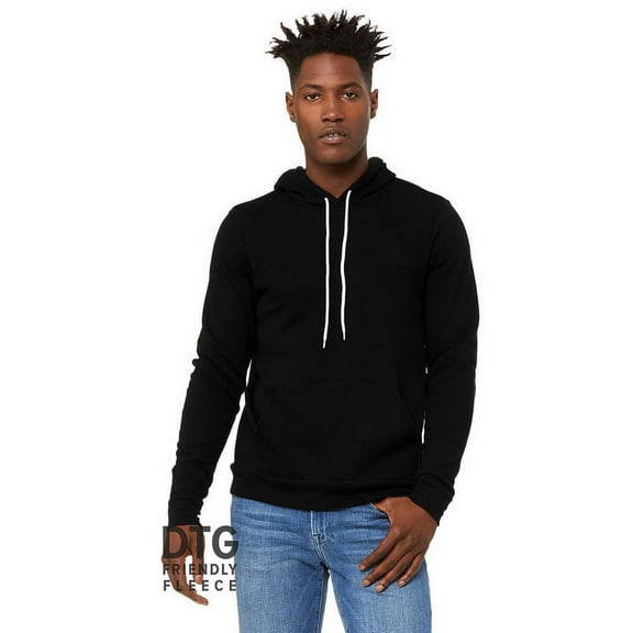 Bella Canvas 3719 Unisex Sponge Fleece Pullover Hoodie-DTG Black-2XL