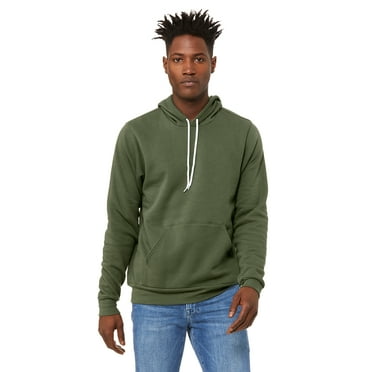 Bella Canvas 3719 Unisex Sponge Fleece Pullover Hoodie-Military Green-XL