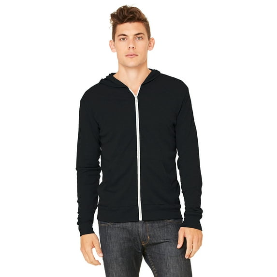 Bella + Canvas 3939 Unisex Triblend Full-Zip Lightweight Hoodie