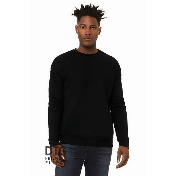 Bella+Canvas 3945 Unisex Sponge Fleece Drop Shoulder Sweatshirt-DTG Black-S