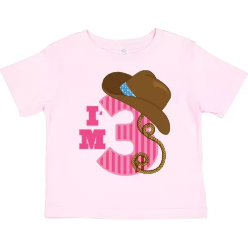 Bella Canvas 3rd Birthday 3 Year Old Cowgirl Toddler Toddler Shirt Three Cute Im Clothing