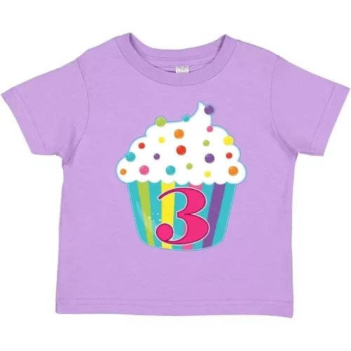 Bella Canvas 3rd Birthday Cupcake Toddler Toddler Shirt Birthdays Third Three Years Old