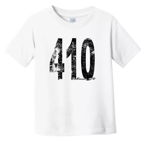 Bella Canvas 410 Baltimore Maryland Area Code Toddler Boys & Girls Shirt, Gift for Baby or Kids