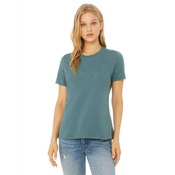Bella Canvas 6400CVC Ladies' Relaxed Heather CVC Short-Sleeve T-Shirt HTHR DEEP TEAL S