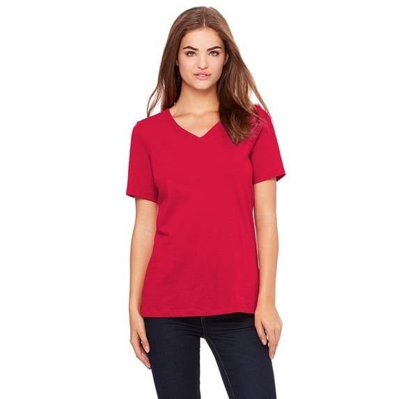 Bella + Canvas Women's Relaxed Jersey Short-Sleeve V-Neck T-Shirt 6405