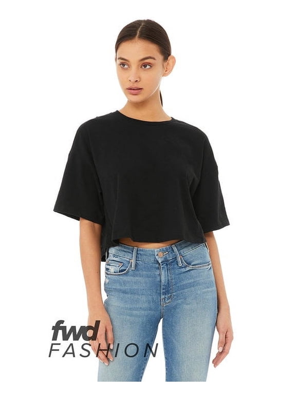 BELLA + CANVAS - Women's Jersey Crop Tee - 6482 - Black - Size: S