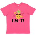 thumbnail image 1 of Bella Canvas 7th Birthday Pineapple Girls Hawaiian Seven 7 Year Old Toddler Shirt, 1 of 3