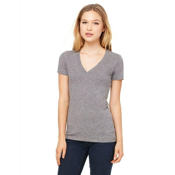 Bella   Canvas 8435 Ladies Triblend Short-Sleeve Deep V-Neck T-Shirt