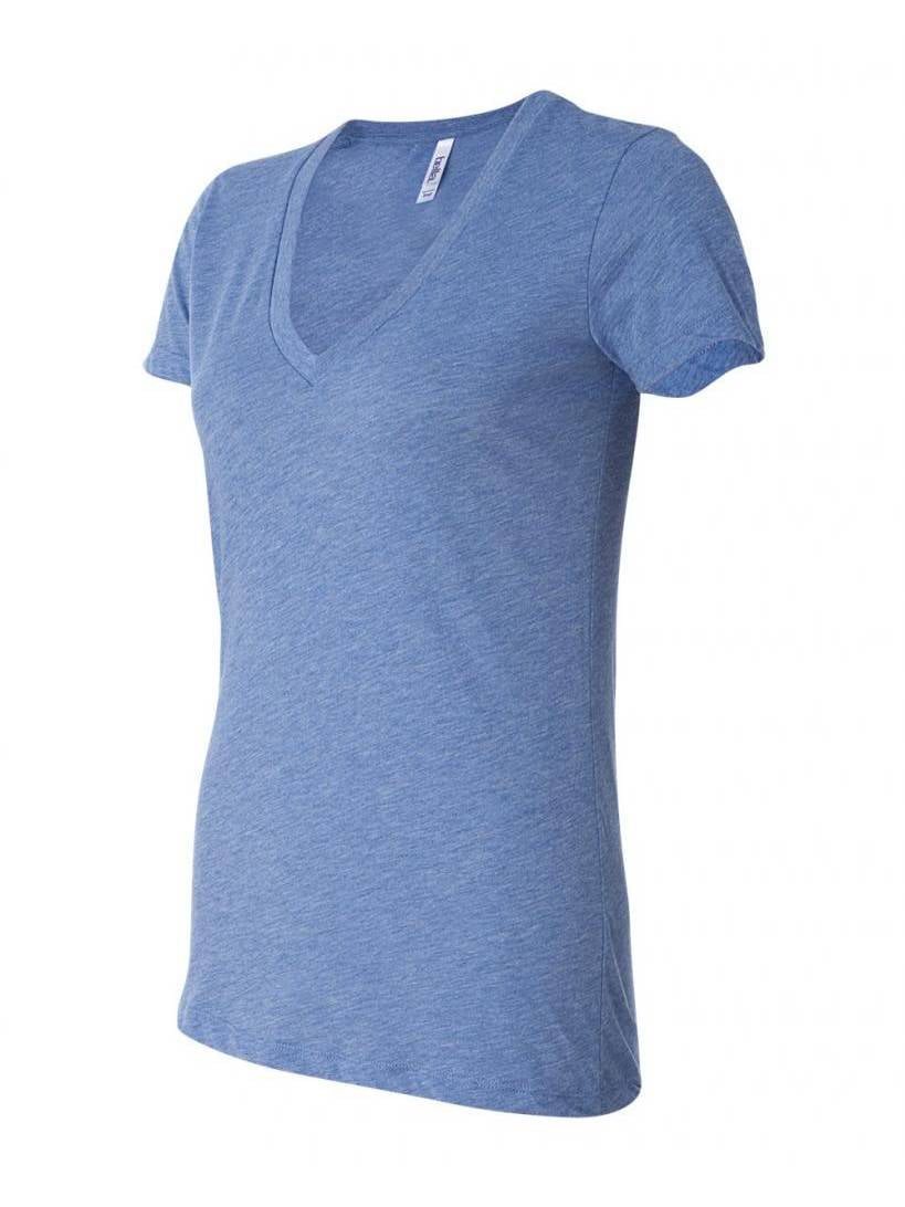 Bella + Canvas 8435 Ladies Triblend Short-Sleeve Deep V-Neck T-Shirt ...