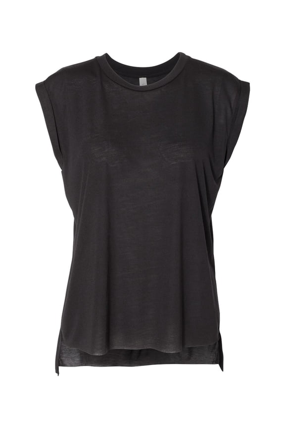 Bella + Canvas 8804 Ladies' Flowy Muscle T-Shirt with Rolled Cuff