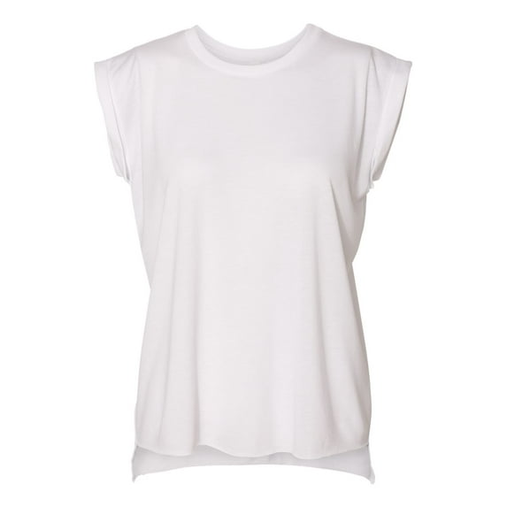 Bella + Canvas 8804 Ladies' Flowy Muscle T-Shirt with Rolled Cuff