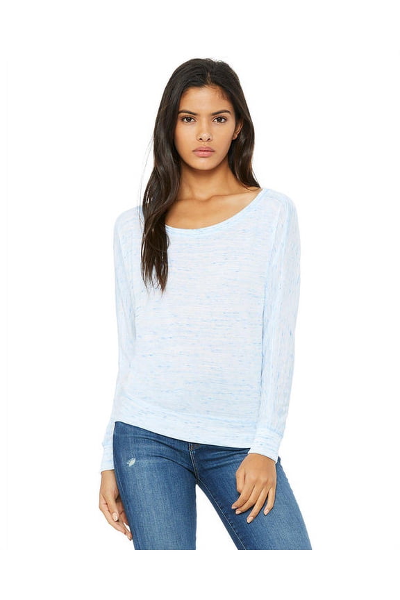 Bella + Canvas 8850 Ladies Flowy Long-Sleeve Off Shoulder T-Shirt