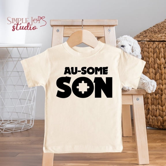Bella Canvas AU-some Son Toddler Shirt, Fun Kids Graphic Tee, Unique Toddler T-shirt, Cool Toddler Clothing, Charming Gift Idea, (SK-AUT7)