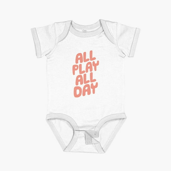 Bella Canvas All Play All Day Short Sleeve Baby One-Piece Newborn Gender Neutral Outfit, Baby Boy Or Girl Bodysuit, Birrthday Gifts