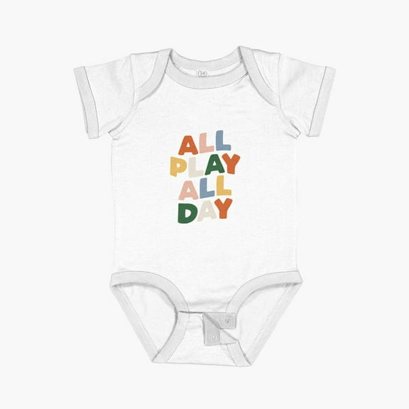 Bella Canvas All Play All Day Short Sleeve Baby One-Piece Newborn Gender Neutral Outfit, Baby Boy Or Girl Bodysuit, Birrthday Gifts