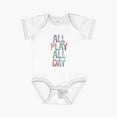 thumbnail image 1 of Bella Canvas All Play All Day Short Sleeve Baby One-Piece Newborn Gender Neutral Outfit, Baby Boy Or Girl Bodysuit, Birrthday Gifts, 1 of 3