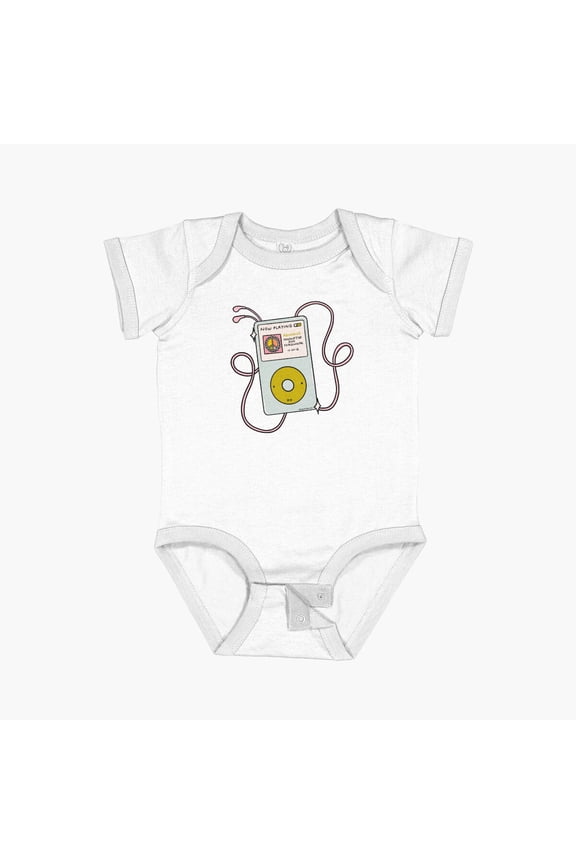 Bella Canvas Aquarius Mp3 Short Sleeve Baby One-Piece Newborn Gender Neutral Outfit, Baby Boy Or Girl Bodysuit, Birrthday Gifts