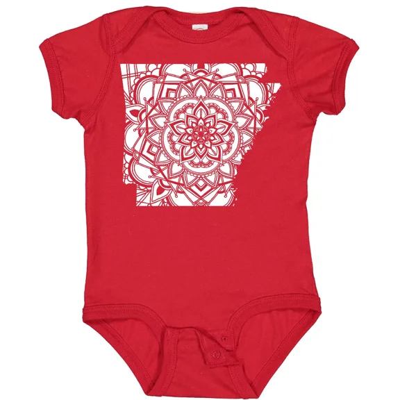 Bella Canvas Arkansas Silhouette Mandala Baby Bodysuit State Home Design Flower Jmg Baby Bodysuit