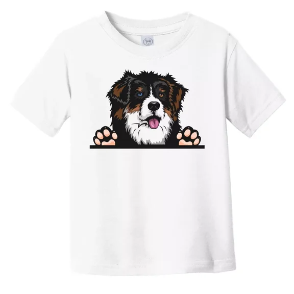 Bella Canvas Australian Shepherd Dog Breed Popping Up Cute Toddler Boys & Girls Shirt, Gift for Baby or Kids