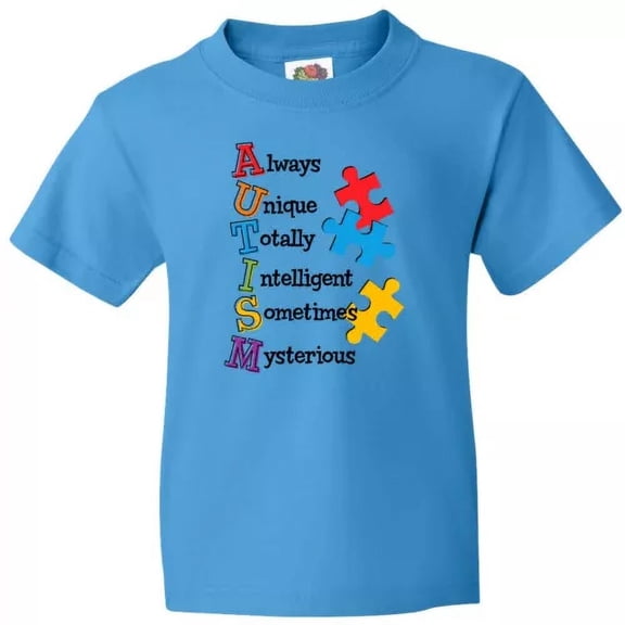 Bella Canvas Autism Acrostic Awareness Always Unique Totally Jigsaw Toddler Shirt