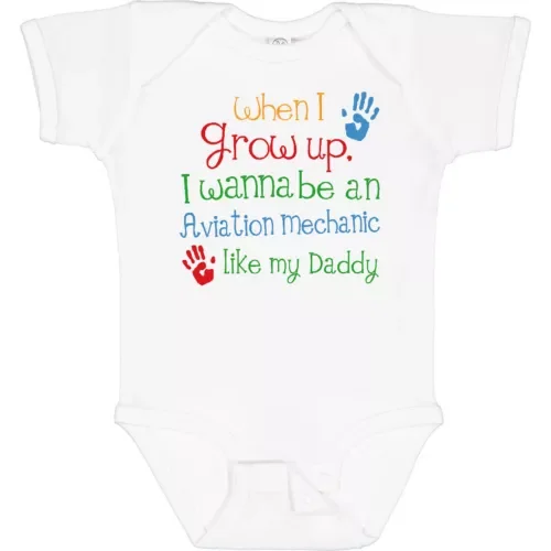 Bella Canvas Aviation Mechanic Like Daddy Infant Creeper Childs Kids Son My Cute Bodysuit