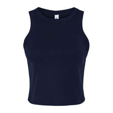 Bella & Canvas B04006066 Women Micro Rib Racer Tank Top, Solid Navy Blend - Extra Large