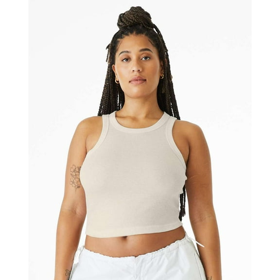 Bella & Canvas B04006244 Women Micro Rib Racer Tank Top, Solid Natural Blend - Medium