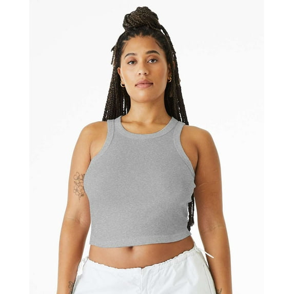 Bella & Canvas B04006584 Women Micro Rib Racer Tank Top, Athletic Heather - Medium