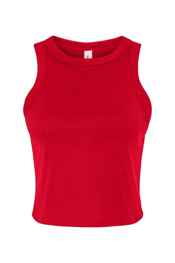 Bella & Canvas B04006705 Women Micro Rib Racer Tank Top, Solid Red Blend - Large