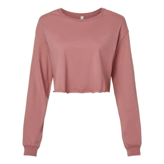Bella & Canvas B10306276 FWD Fashion Women Crop Long Sleeve T-Shirt, Mauve - Extra Large