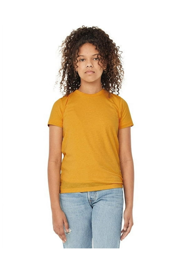 Bella & Canvas B13906124 Youth Tri-Blend T-Shirt, Mustard Triblend - Medium