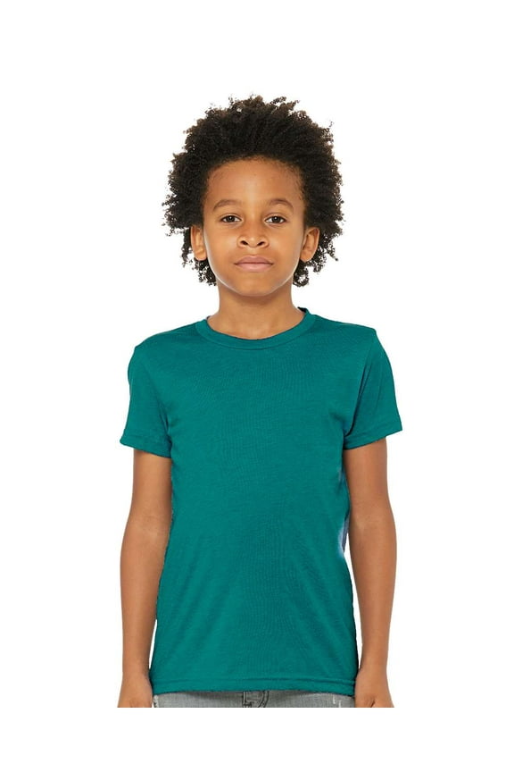 Bella & Canvas B13906423 Youth Tri-Blend T-Shirt, Teal Triblend - Small