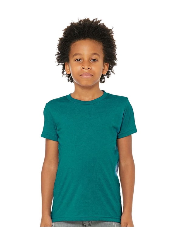 Bella & Canvas B13906423 Youth Tri-Blend T-Shirt, Teal Triblend - Small