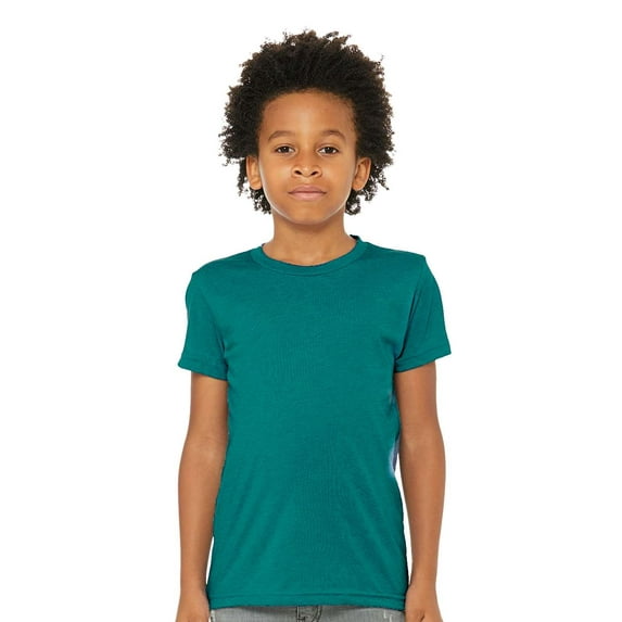 Bella & Canvas B13906424 Youth Tri-Blend T-Shirt, Teal Triblend - Medium