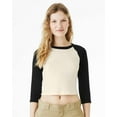 thumbnail image 1 of Bella & Canvas B15906244 Women Micro Rib 3 by 4 Raglan Sleeve Baby T-Shirt, Natural & Black - Medium, 1 of 5