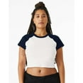 thumbnail image 1 of Bella & Canvas B16006504 Women Micro Rib Raglan Baby T-Shirt, White & Navy - Medium, 1 of 5