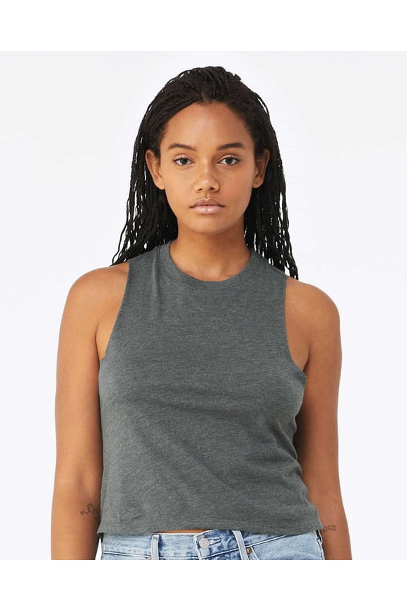 BELLA + CANVAS Women�'s Racerback Crop Tank