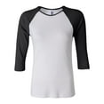 thumbnail image 1 of Bella + Canvas B2000 Ladies' Baby Rib 3/4-Sleeve Contrast Raglan T-Shirt (2 PACK), 1 of 1